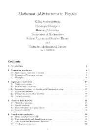 Mathematical Structures in Physics