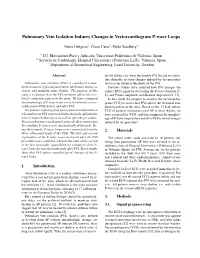 Pulmonary Vein Isolation Induces Changes in Vectorcardiogram P-Wave Loops