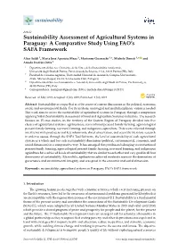 Sustainability Assessment of Agricultural Systems in Paraguay: a Comparative Study Using FAO’S SAFA Framework