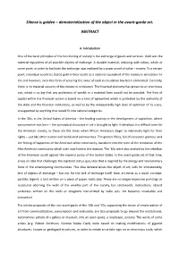 Dematerialization of the Object in the Avant-Garde Art. ABSTRACT