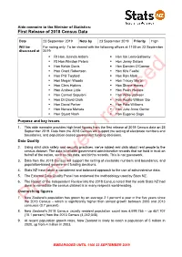 First Release of 2018 Census Data