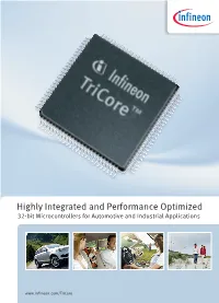 Highly Integrated and Performance Optimized 32-Bit Microcontrollers for Automotive and Industrial Applications