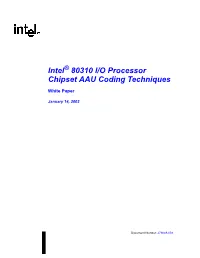 Intel 80310 I/O Processor Chipset AAU Coding Techniques