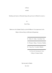 Modeling and Analysis of Hydraulic Energy Storage System for Hybrid Locomotives