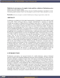 Multi-Level Convergence of Complex Traits and the Evolution of Bioluminescence Emily S
