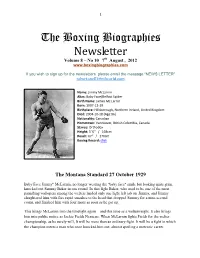 The Boxing Biographies Newsletter Volume 8 – No 10 7Th August , 2012