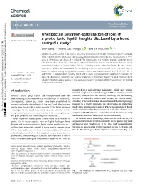 Unexpected Solvation-Stabilisation of Ions in a Protic Ionic Liquid: Insights Disclosed by a Bond Cite This: Chem
