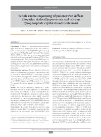 Whole Exome Sequencing of Patients with Diffuse Idiopathic Skeletal Hyperostosis and Calcium Pyrophosphate Crystal Chondrocalcinosis