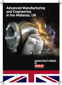 Advanced Manufacturing and Engineering in the Midlands, UK 02 Advanced Manufacturing and Engineering in the Midlands, UK