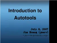 Introduction to Autotools