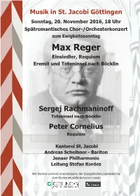 Programmheft Reger-Requiem 10,5Pt.Cdr