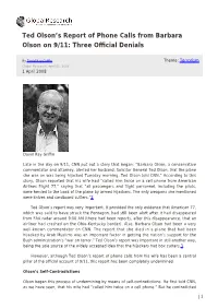 S Report of Phone Calls from Barbara Olson on 9/11: Three Oﬃcial Denials