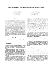 Social Networking for Anonymous Communication Systems: a Survey