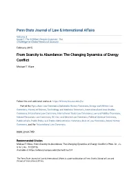 The Changing Dynamics of Energy Conflict