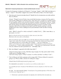 Worksheet 4. Comparing Introductions: Ishmael and Ahab (Teacher Version)