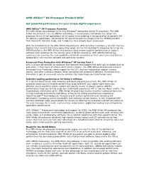 AMD Athlon™ 64 Processor Product Brief