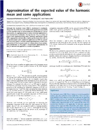 Approximation of the Expected Value of the Harmonic Mean and Some Applications