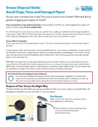 Grease Disposal Guide: Avoid Clogs, Fines and Damaged Pipes!