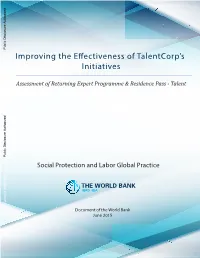Improving the E Ectiveness of Talentcorp's Initiatives