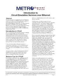 Introduction to Circuit Emulation Services Over Ethernet