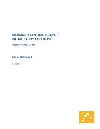 Richmond Central Project Initial Study Checklist