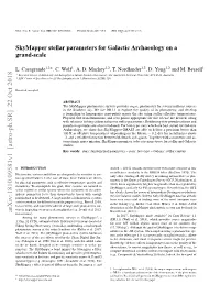 Skymapper Stellar Parameters for Galactic Archaeology on a Grand-Scale