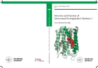 Structure and Function of Microsomal Prostaglandin E Synthase-1