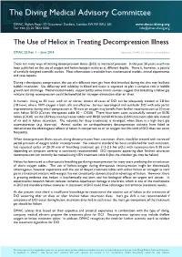 The Use of Heliox in Treating Decompression Illness
