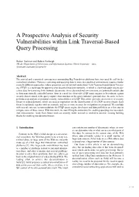 A Prospective Analysis of Security Vulnerabilities Within Link Traversal-Based Query Processing