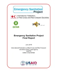 Emergency Sanitation Project Final Report