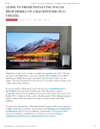 Guide to Fresh Installing Macos High