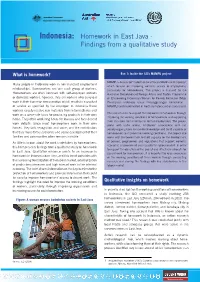 Indonesia: Homework in East Java - Findings from a Qualitative Study
