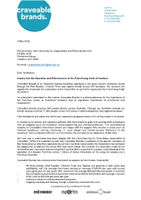 Operation and Effectiveness of the Franchising Code of Conduct