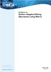 Surface Supplied Diving Operations Using Nitrox