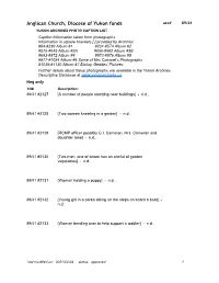 Yukon Archives Caption List