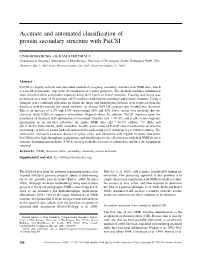 Accurate and Automated Classification of Protein Secondary Structure with Psicsi