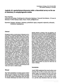Analysis of a Species/Instars/Characters Table: a Theoretical Survey