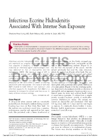 Infectious Eccrine Hidradenitis Associated with Intense Sun Exposure