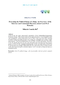 Processing the Political Image of a King: an Overview of the Interwar and Communist Discourse About Carol II of Romania