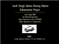 South Slough Salmon Rearing Habitat Enhancement Project