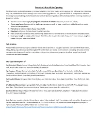 State Park Partial Re-Opening