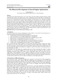 The Historical Development of Search Engine Optimization