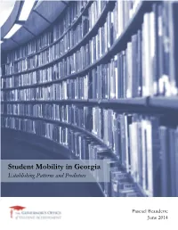 Student Mobility in Georgia Establishing Patterns and Predictors
