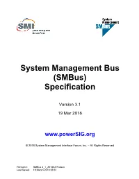System Management Bus(Smbus)Specification