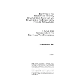 A Social Time Preference Rate for Use in Long-Term Discounting