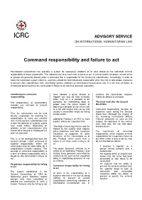 Command Responsibility and Failure to Act