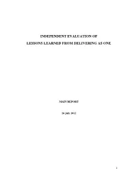 Download "Independent Evaluation of Lessons Learned from Delivering As
