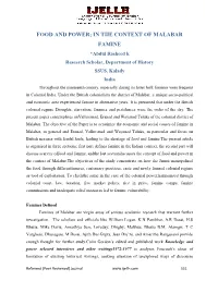In the Context of Malabar Famine