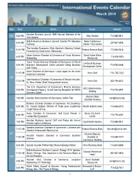 March 2014 Event Calendar