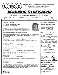 Newsletter Dated October 1, 2013